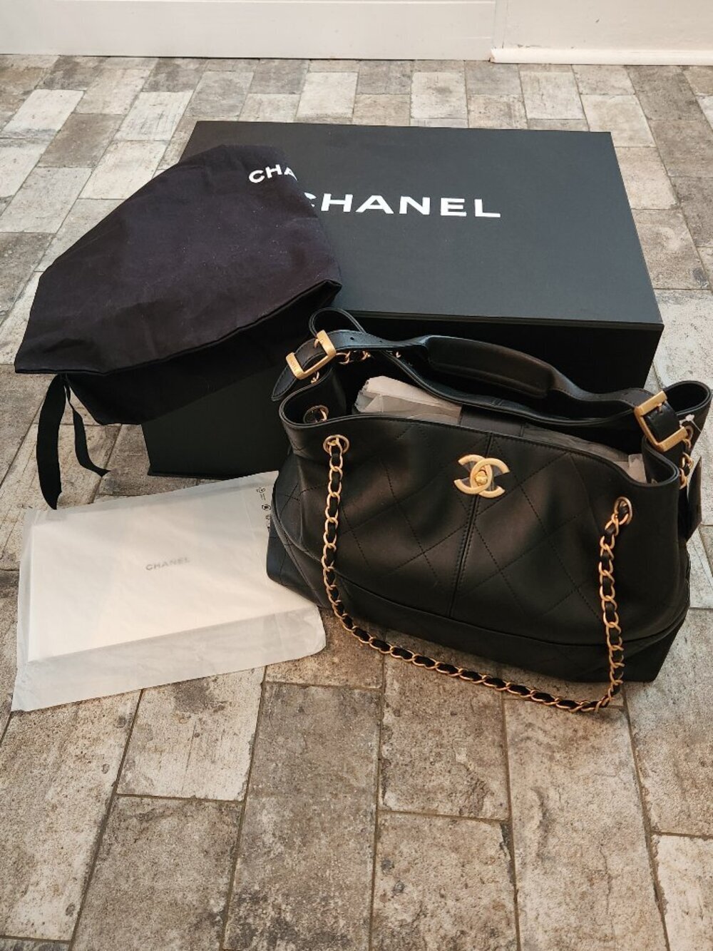 Chanel 25A Tote Shopping Bag, Authentic